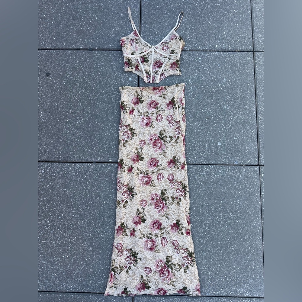 Floral Two-Piece Skirt Set
